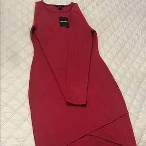 Forever 21 Elegant Red Long Sleeve Dress